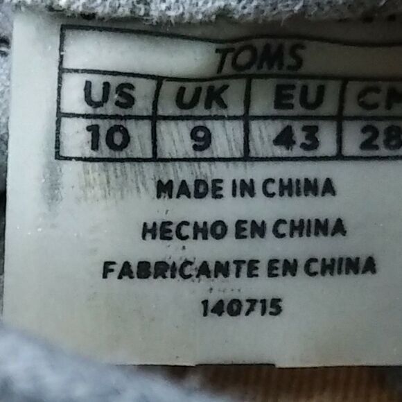 Toms Brouge Casual/Dress Shoes‎ Men's Size 10 Grey - Picture 9 of 9